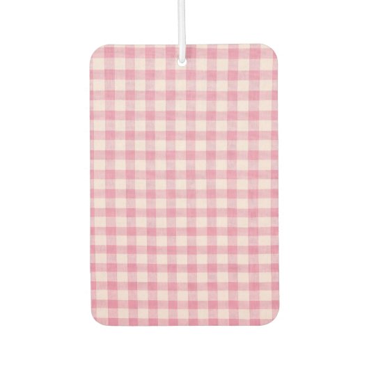 Baby Roze Gingham Patroon Luchtverfrisser (Voorkant)