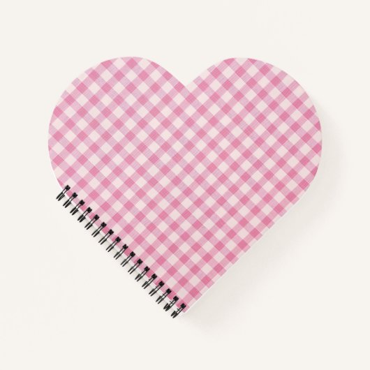 Baby Roze Gingham Patroon Notitieboek (Voorkant)