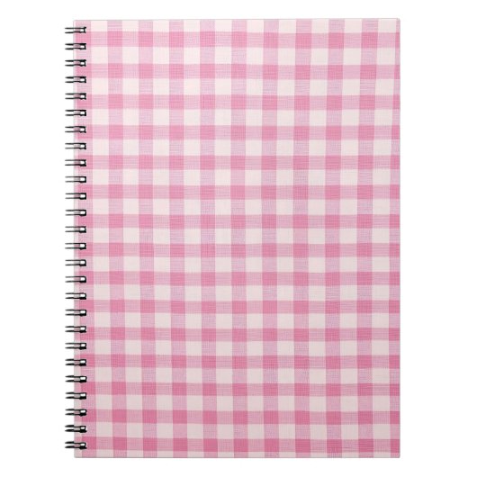 Baby Roze Gingham Patroon Notitieboek (Voorkant)