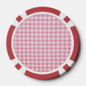 Baby Roze Gingham Patroon Poker Chips (Achterkant)