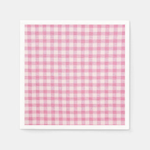 Baby Roze Gingham Patroon Servet