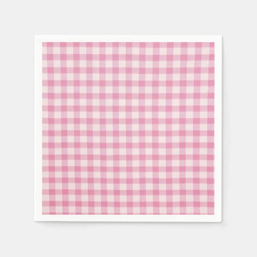 Baby Roze Gingham Patroon Servet (Voorkant)