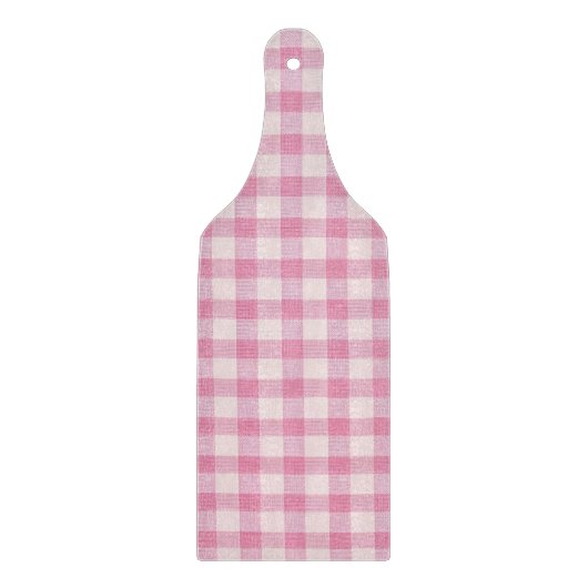 Baby Roze Gingham Patroon Snijplank (Voorkant)
