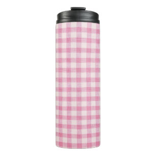 Baby Roze Gingham Patroon Thermosbeker