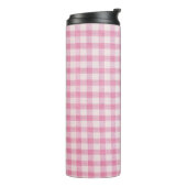 Baby Roze Gingham Patroon Thermosbeker (Gedraaid links)