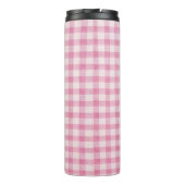 Baby Roze Gingham Patroon Thermosbeker (Achterkant)