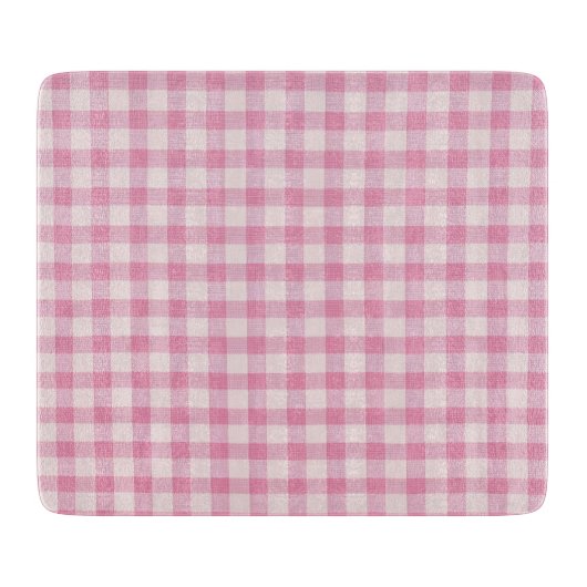 Baby Roze Gingham Snijplank (Voorkant)