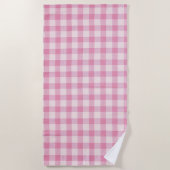 Baby Roze Gingham Strandlaken (Voorkant)