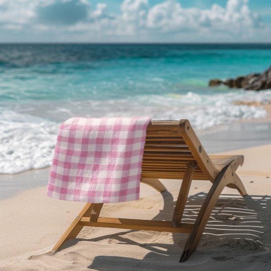 Baby Roze Gingham Strandlaken