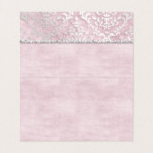 Baby Roze Glimmer Damask Wedding Place Card Visitekaartje (Binnenkant ongevouwen)