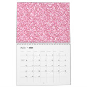 Baby roze glitter bedrukt kalender (Mar 2026)