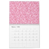 Baby roze glitter bedrukt kalender (Feb 2026)