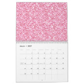 Baby roze glitter bedrukt kalender (Mar 2027)