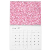Baby roze glitter bedrukt kalender (Jan 2027)