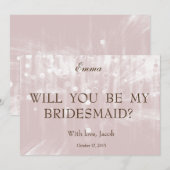 Baby roze glitter zal je mijn Bridesmaid zijn Kaart (Voorkant / Achterkant)
