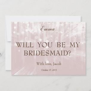 Baby roze glitter zal je mijn Bridesmaid zijn Kaart