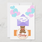 Baby roze goudroze baby shower kaart (Achterkant)