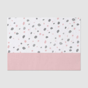 Baby roze grijze waterverf poka stippatroon tissuepapier