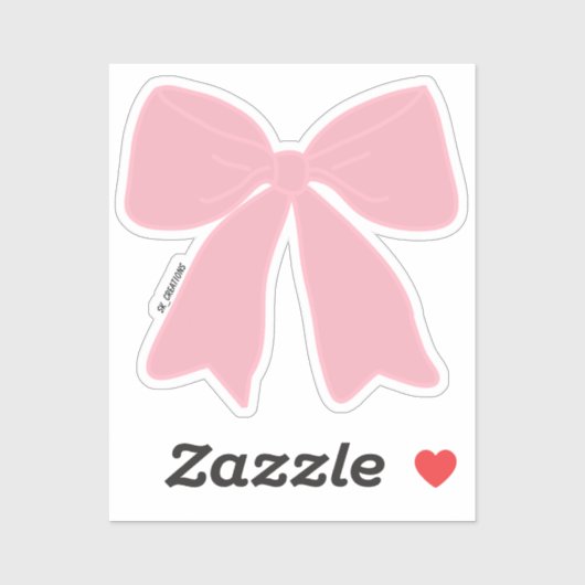 Baby Roze Haarstrik Sticker (Vel)