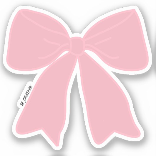Baby Roze Haarstrik Sticker (Voorkant)