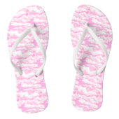 Baby roze Happy Clouds-achtergrond Teenslippers (Voetbed)