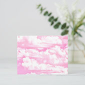 Baby roze Happy Clouds-decor Briefkaart (Staand voorkant)