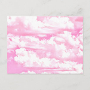 Baby roze Happy Clouds-decor Briefkaart