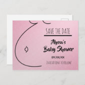 Baby Roze harten Baby shower opslaan Datum Aankondigingskaart (Voorkant / Achterkant)