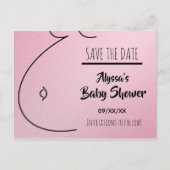 Baby Roze harten Baby shower opslaan Datum Aankondigingskaart (Voorkant)
