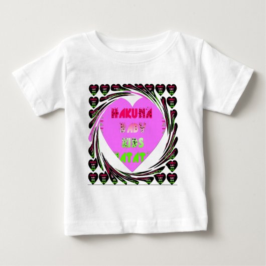 Baby roze harten Hakuna Matata Baby Kinder Design. (Voorkant)