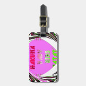 Baby roze harten Hakuna Matata Baby Kinder Design. Bagagelabel (Voorkant verticaal)