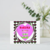 Baby roze harten Hakuna Matata Baby Kinder Design. Briefkaart (Staand voorkant)