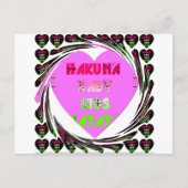 Baby roze harten Hakuna Matata Baby Kinder Design. Briefkaart (Voorkant)