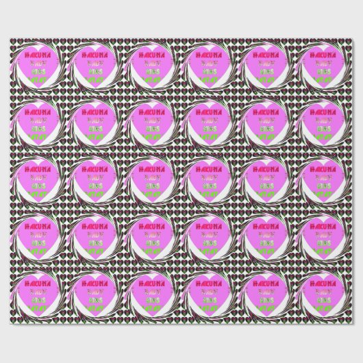 Baby roze harten Hakuna Matata Baby Kinder Design. Cadeaupapier (Vlak)