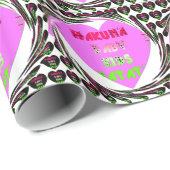 Baby roze harten Hakuna Matata Baby Kinder Design. Cadeaupapier (Rol Hoek)