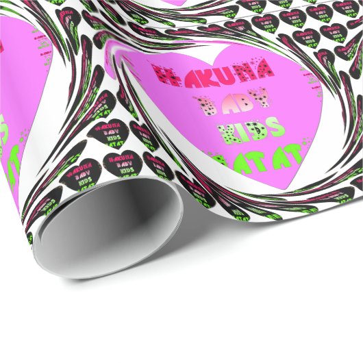 Baby roze harten Hakuna Matata Baby Kinder Design. Cadeaupapier (Rol Hoek)