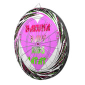 Baby roze harten Hakuna Matata Baby Kinder Design. Dartbord (Voorkant Rechts)