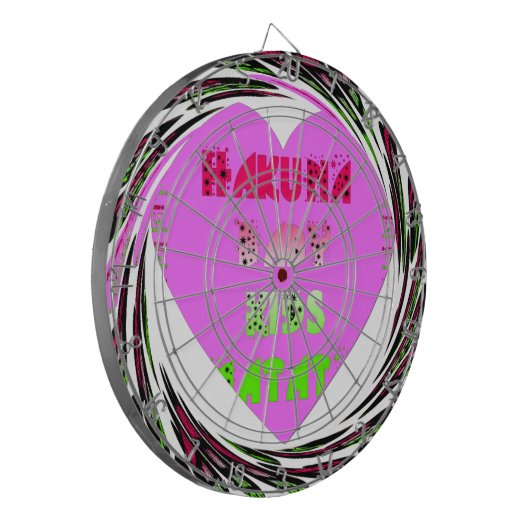Baby roze harten Hakuna Matata Baby Kinder Design. Dartbord (Voorkant Links)