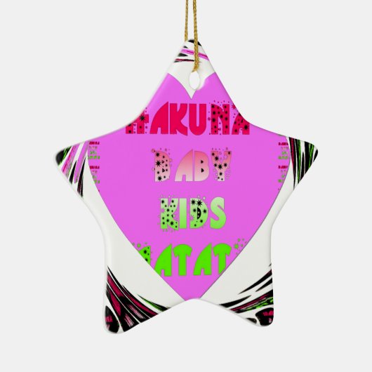 Baby roze harten Hakuna Matata Baby Kinder Design. Keramisch Ornament (Rechts)