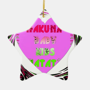 Baby roze harten Hakuna Matata Baby Kinder Design. Keramisch Ornament