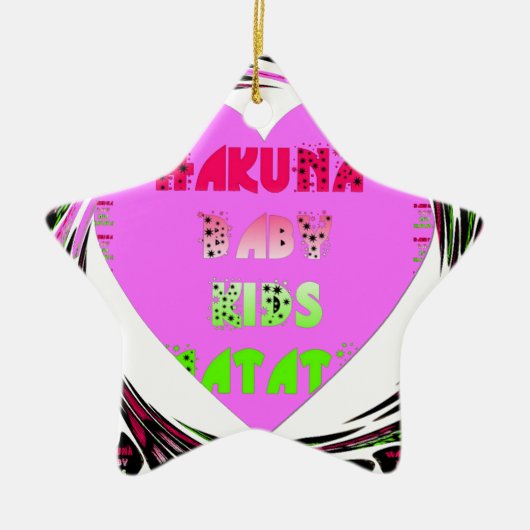 Baby roze harten Hakuna Matata Baby Kinder Design. Keramisch Ornament (Voorkant)