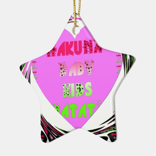 Baby roze harten Hakuna Matata Baby Kinder Design. Keramisch Ornament (Links)