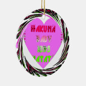 Baby roze harten Hakuna Matata Baby Kinder Design. Keramisch Ornament (Rechts)
