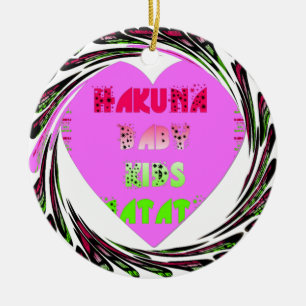 Baby roze harten Hakuna Matata Baby Kinder Design. Keramisch Ornament