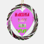 Baby roze harten Hakuna Matata Baby Kinder Design. Keramisch Ornament (Links)