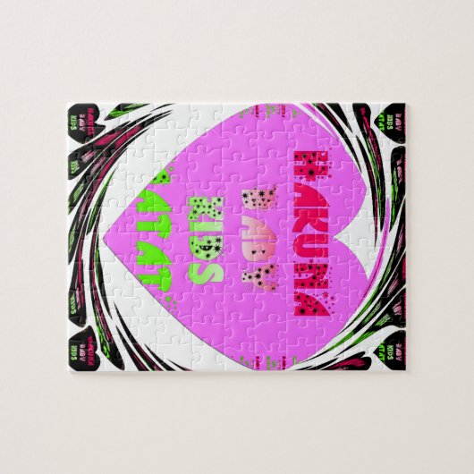 Baby roze harten Hakuna Matata Baby Kinder Design. Legpuzzel (Horizontaal)