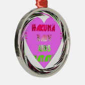 Baby roze harten Hakuna Matata Baby Kinder Design. Metalen Ornament (Rechts)