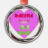 Baby roze harten Hakuna Matata Baby Kinder Design. Metalen Ornament (Voorkant)