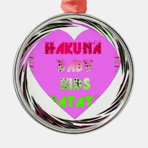 Baby roze harten Hakuna Matata Baby Kinder Design. Metalen Ornament