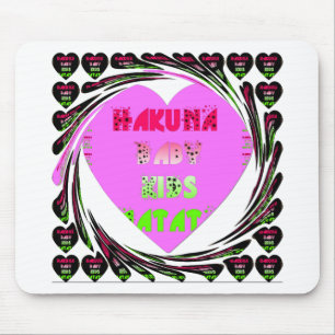 Baby roze harten Hakuna Matata Baby Kinder Design. Muismat